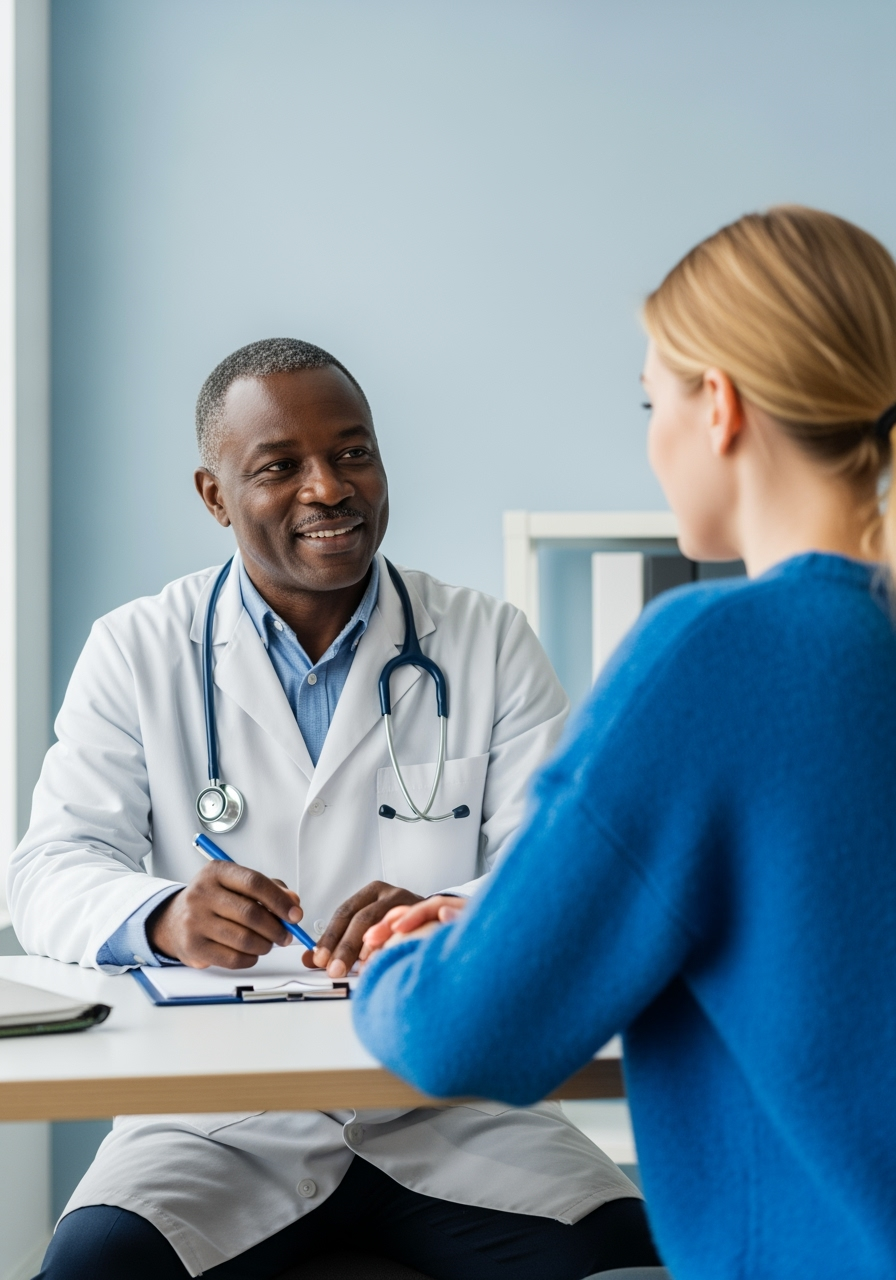 Patient speaking with a doctor